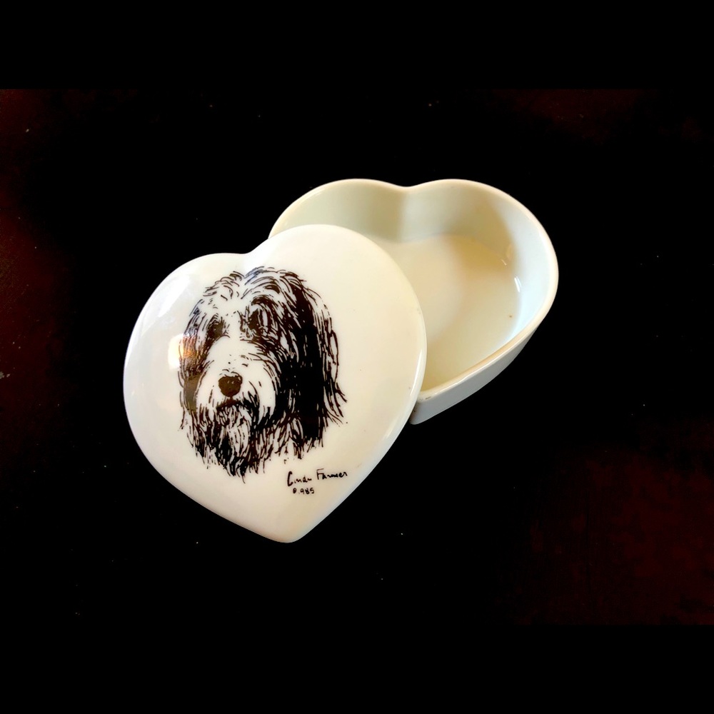 Porcelain Jewelry Holder, Dog Pattern